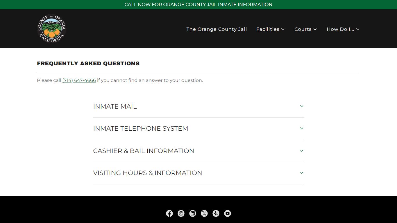 Orange County Jail | F.A.Q's